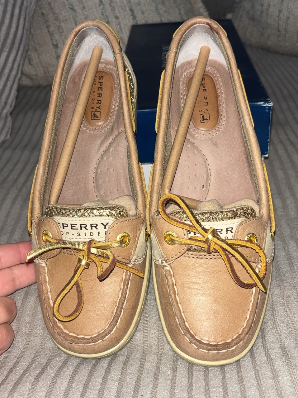 Sperry Women's Tan & Yellow Leather Moccasin Loafers